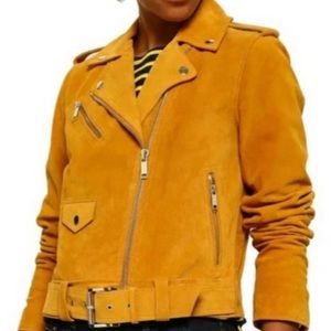 Michael Michael Kors Women’s Suede Moto Jacket (XXS, Marigold)